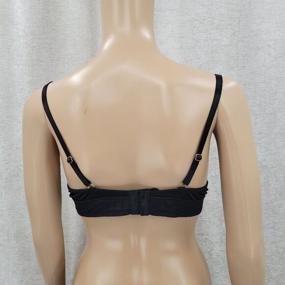 Vince Camuto Black Logo Band Bra Push Up Underwire Women's 38B NEW - Picture 5 of 9